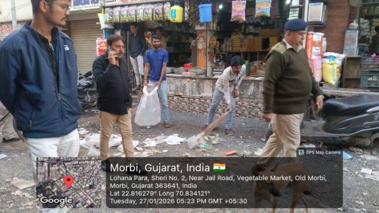 मोरबी नगर निगम ने ‘एक सप्ताह एक सड़क’ के तहत अलग-अलग इलाकों से बिना इजाज़त के कब्ज़े हटाए