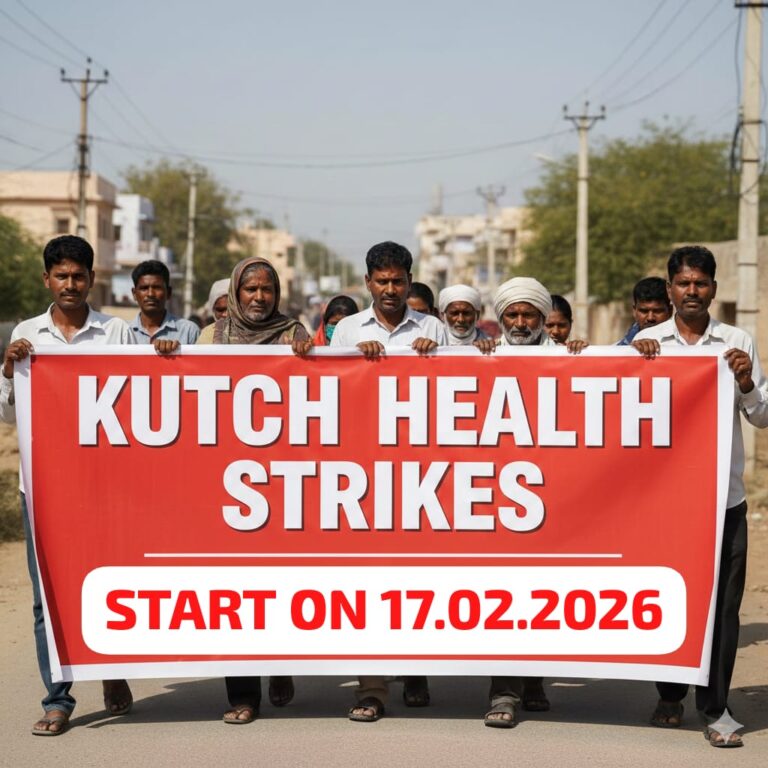 कच्छ के 400 स्वास्थ्य कर्मचारी आर-पार की लड़ाई लड़ेंगे: 17 फरवरी से जिला पंचायत कार्यालय पर गूंजेंगे आंदोलन के सुर