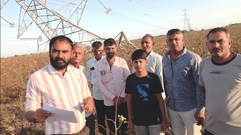 मालिया (M.) मोती बरार घटना के बाद किसानों में चिंता: रमेश रबारी ने हाई-वोल्टेज बिजली लाइनों से सुरक्षा की लिखित गारंटी की अपील की।