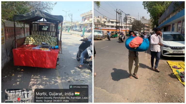 मोरबी म्युनिसिपल कॉर्पोरेशन की एस्टेट ब्रांच ने शहर के अलग-अलग इलाकों से गैर-कानूनी कब्ज़े हटाए।