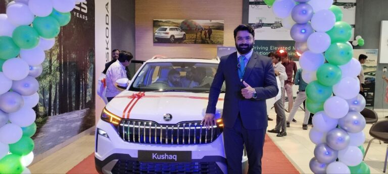 मोरबी में नई Škoda Kushaq Facelift कार शानदार तरीके से लॉन्च की गई।
