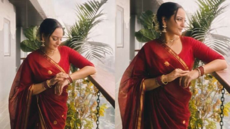 मांग में सिंदूर और हाथों में चूड़ियां, सोनाक्षी सिन्हा के साड़ी लुक पर फिदा हुए फैंस, करवा चौथ पर आप भी लें इंस्पिरेशन